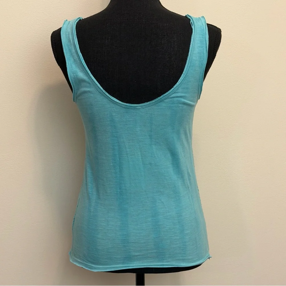 NWT‎ Free People Boho Hippie Eyelet Lace Tank Womens M Washed Tea Tie Dye Floral